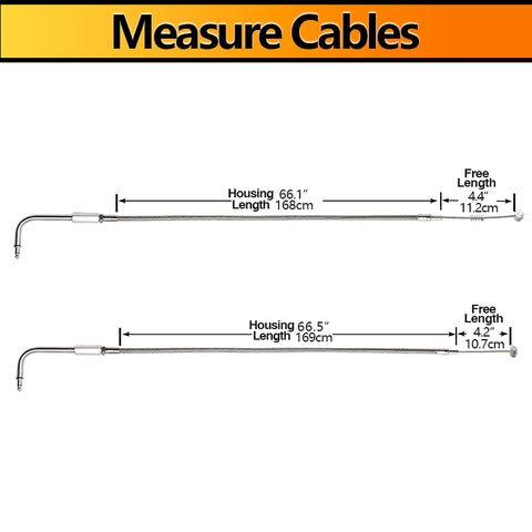 Custom Chrome 169cm Throttle Cable Stainless Fits For Harley Dyna Softail 96-07 FXD FLST 96-10