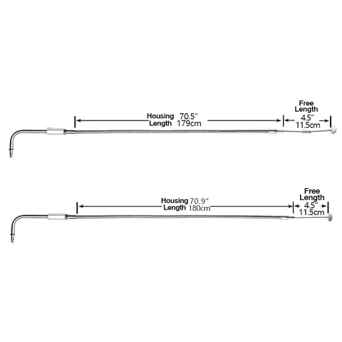 Custom Chrome 180cm Stainless Braided Throttle Cable Fit For Harley Sportster XL883 1200 02-14