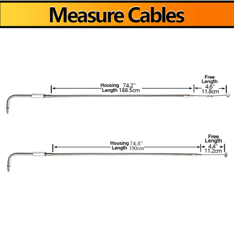 Custom Chrome 190cm Stainless Braided Throttle Cable Fit For Harley Sportster XL883 1200 02-14