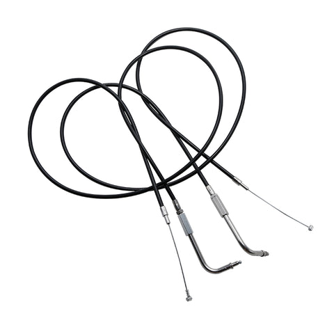 Custom Chrome 130cm Black Vinyl Throttle & Idle Cable Fit For Harley Sportster XL883/200 02-14