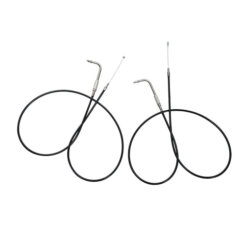 Custom Chrome 140cm Black Vinyl Throttle+Idle Cables Fit For Harley Sportster XL883 1200 02-14
