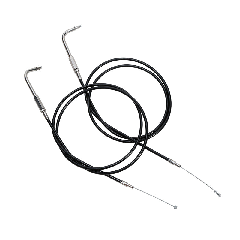 Custom Chrome 140cm Black Vinyl Throttle+Idle Cables Fit For Harley Sportster XL883 1200 02-14