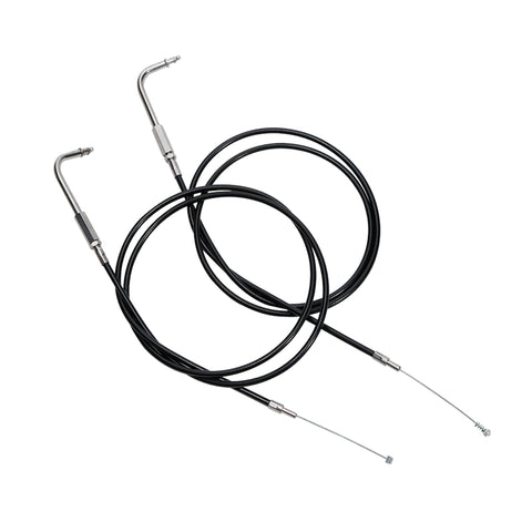 Custom Chrome 140cm Black Vinyl Throttle+Idle Cables Fit For Harley Sportster XL883 1200 02-14