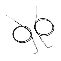 Custom Chrome 140cm Black Vinyl Throttle+Idle Cables Fit For Harley Sportster XL883 1200 02-14