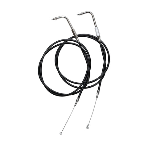 Custom Chrome 140cm Black Vinyl Throttle+Idle Cables Fit For Harley Sportster XL883 1200 02-14