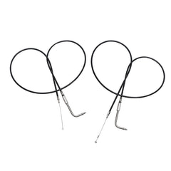 Custom Chrome 140cm Black Vinyl Throttle+Idle Cables Fit For Harley Sportster XL883 1200 02-14
