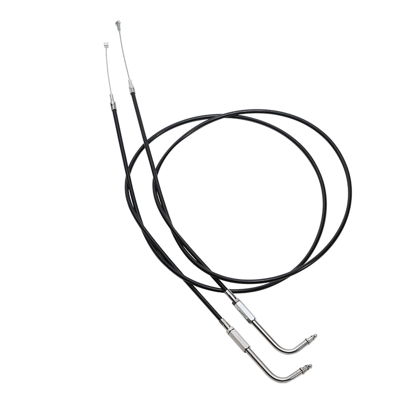 Custom Chrome 140cm Black Vinyl Throttle+Idle Cables Fit For Harley Sportster XL883 1200 02-14