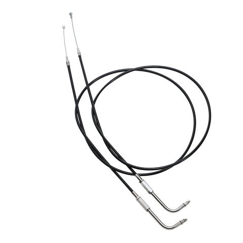 Custom Chrome 140cm Black Vinyl Throttle+Idle Cables Fit For Harley Sportster XL883 1200 02-14