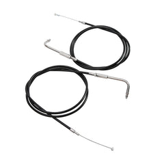 Custom Chrome 150cm Black Vinyl Throttle+Idle Cables Fit For Harley Sportster XL883 1200 02-14