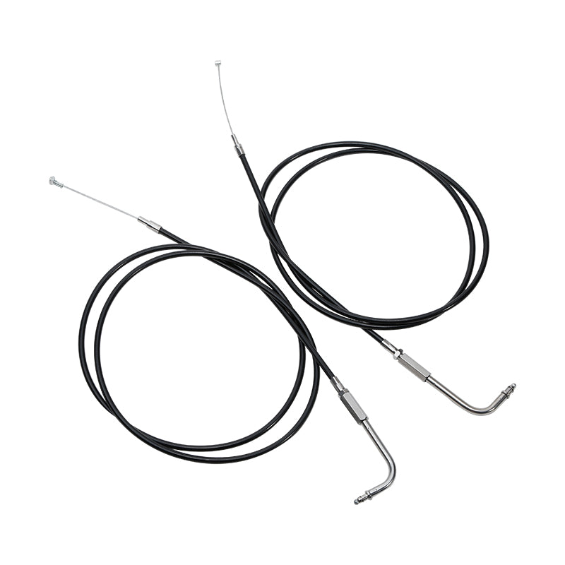 Custom Chrome 160cm Black Vinyl Throttle+Idle Cables Fit For Harley Sportster XL883 1200 02-14