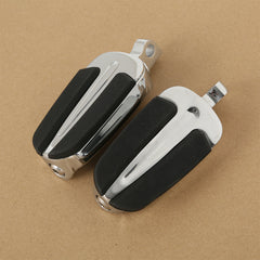 Santee Highway Male Mount T Series Rubber Footpegs Footrest Gloss Black Chrome Fit For Harley All Models
