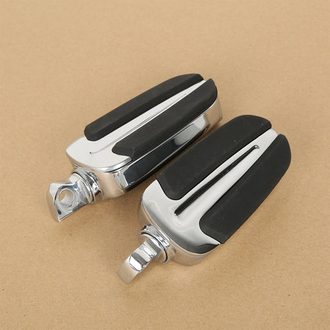 Santee Highway Male Mount T Series Rubber Footpegs Footrest Gloss Black Chrome Fit For Harley All Models