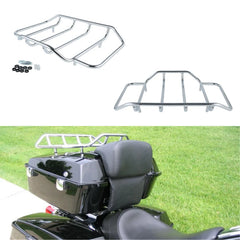 HR3 Chrome Luggage Rack Trunk Rail Top Fit For Harley King/Chopped/Razor Tour Pak Touring
