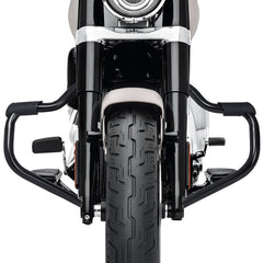 Custom Chrome Engine Guard W/Footrests Highway Bar Chrome, Matte BlackFit For Harley Softail 18-UP