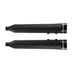 Santee 4"Slip-On Mufflers Fit For 95-16 Harley-Davidson Touring Exhaust Pipe Dual Matte Black Chrome