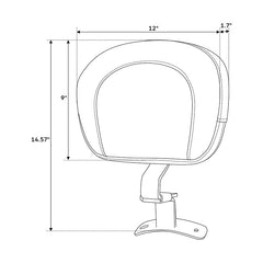 C.C. RIDER Rider Backrest Driver Backrest Pad For Harley Touring CVO Street Glide Road Glide Electra Glide Road King, 2009-2023