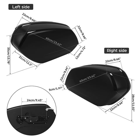 CUSTOM CHROME Vivid Black Hard Saddlebags Fit For Harley Fat Boy Breakout '18-'25