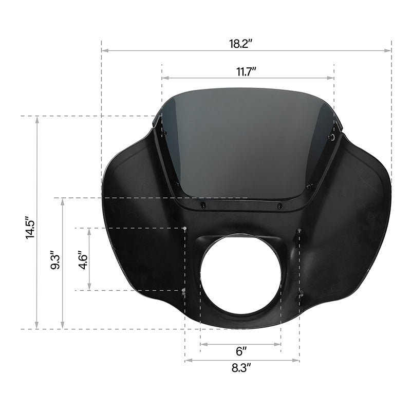 HR3 Vivid Black Headlight Fairing & Windshield Fit For Harley Softail FXBB FXLR 2018-later