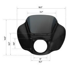 HR3 Vivid Black Headlight Fairing & Windshield Fit For Harley Softail FXBB FXLR 2018-later