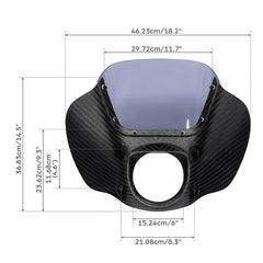 HR3 Carbon Fiber Vivid Black Headlight Fairing & Windshield Fit For Harley Softail FXBB FXLR 2018-later