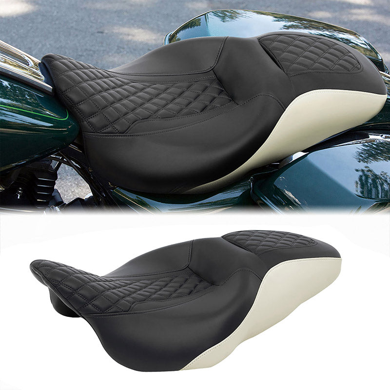 C.C. RIDER Touring Seat 2 up Seat Driver Passenger Seat Drifter For Harley Touring Street Glide Road Glide Electra Glide, 2008-2023