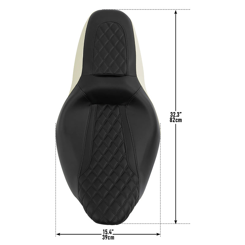 C.C. RIDER Touring Seat 2 up Seat Driver Passenger Seat Drifter For Harley Touring Street Glide Road Glide Electra Glide, 2008-2023