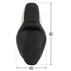 C.C. RIDER Touring Seat 2 up Seat Driver Passenger Seat Drifter For Harley Touring Street Glide Road Glide Electra Glide, 2008-2023