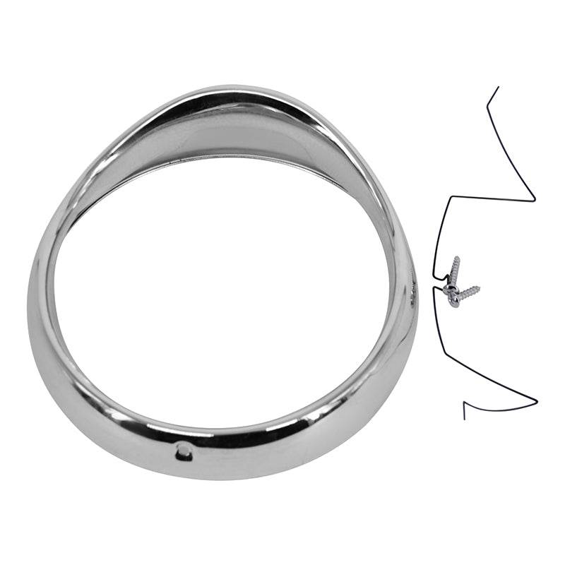 Custom Chrome 7" Headlight Lamp Trim Ring Bezel Visor Cover Fit For Harley Touring FLH 1960-Up