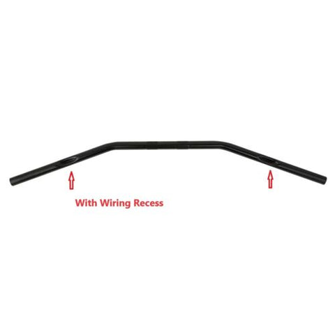 Santee 36" Wide 1” Low Handlebar Fit Matte Black For Harley 82-up with Wiring Recess