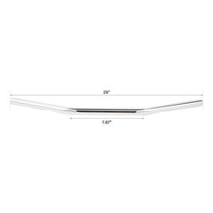 Santee 1” Steel 26" Wide Low Handlebars Chrome Fit For Harley '82-up with Wiring Recess