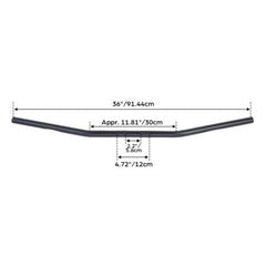 Santee 36" Wide 1” Low Handlebar Fit Matte Black For Harley 82-up with Wiring Recess