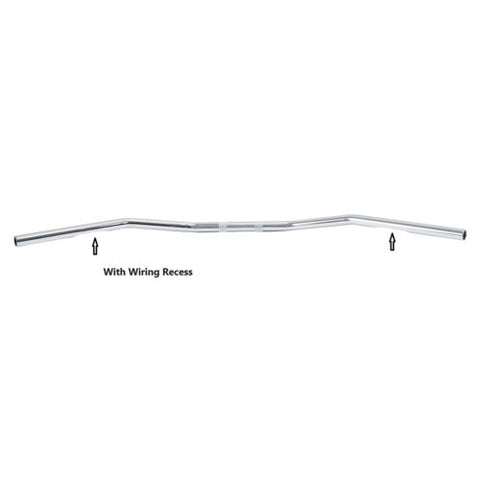 Santee 1” Steel 39" Wide Low Handlebars Chrome Fit For Harley '82-up with Wiring Recess