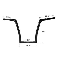 Santee 16" Rise Adjustable Ape Handlebar Matte Black Chrome Fit For Harley Sportster Dyna