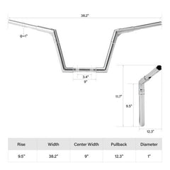 Santee 10" Rise Adjustable Ape Handlebar 1 1/4" Fat Chrome Fit For Harley Sportster
