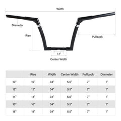 Santee 12" Rise Adjustable Ape Handlebar Matte Black Chrome Fit For Harley Sportster Softail